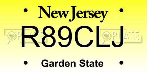 R89CLJ New Jersey License Plate