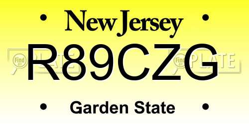 R89CZG New Jersey License Plate
