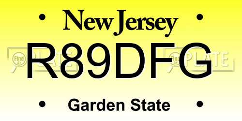 R89DFG New Jersey License Plate