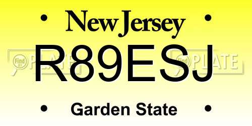 R89ESJ New Jersey License Plate