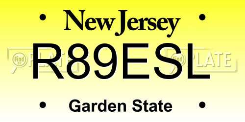 R89ESL New Jersey License Plate