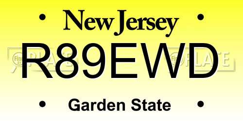 R89EWD New Jersey License Plate