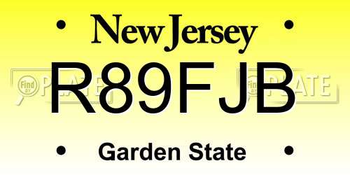 R89FJB New Jersey License Plate