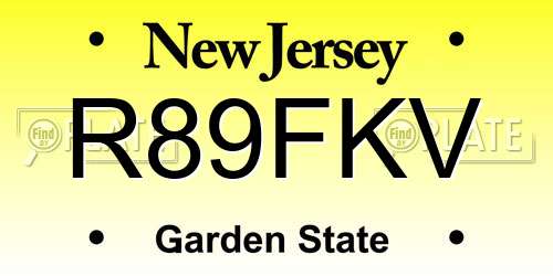 R89FKV New Jersey License Plate