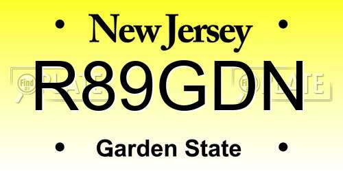 R89GDN New Jersey License Plate