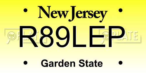 R89LEP New Jersey License Plate