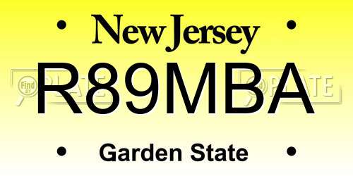 R89MBA New Jersey License Plate