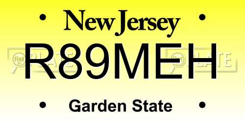 R89MEH New Jersey License Plate