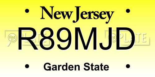 R89MJD New Jersey License Plate