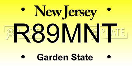 R89MNT New Jersey License Plate