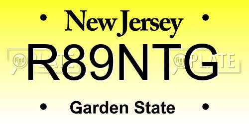 R89NTG New Jersey License Plate