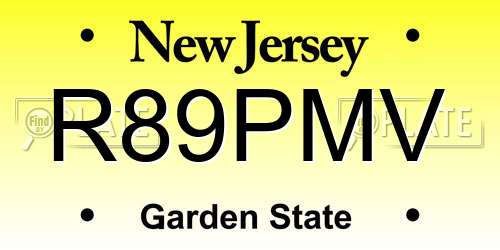 R89PMV New Jersey License Plate