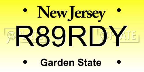 R89RDY New Jersey License Plate
