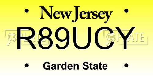 R89UCY New Jersey License Plate