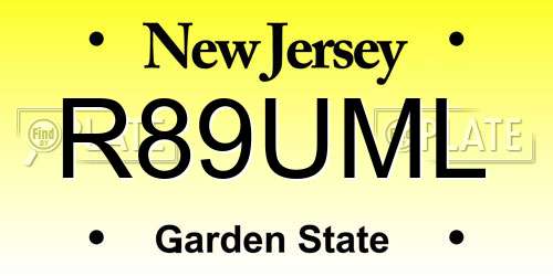R89UML New Jersey License Plate