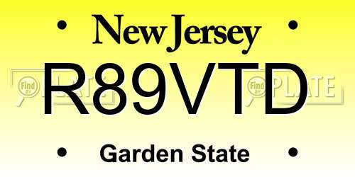 R89VTD New Jersey License Plate