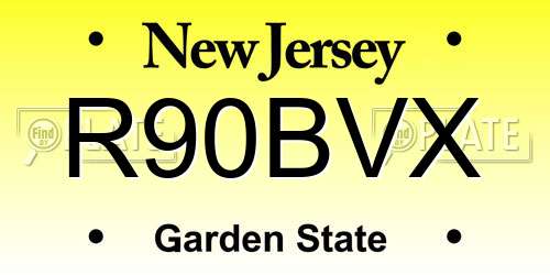 R90BVX New Jersey License Plate