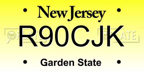 R90CJK New Jersey License Plate