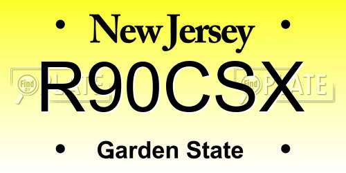 R90CSX New Jersey License Plate