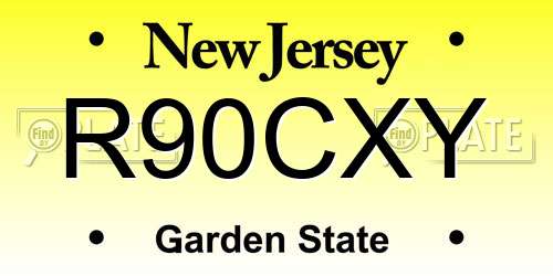 R90CXY New Jersey License Plate