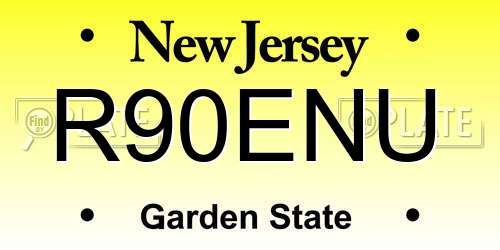 R90ENU New Jersey License Plate