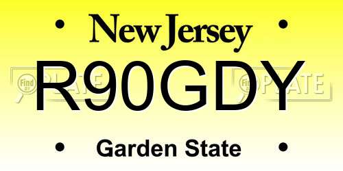 R90GDY New Jersey License Plate