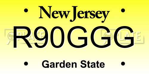 R90GGG New Jersey License Plate
