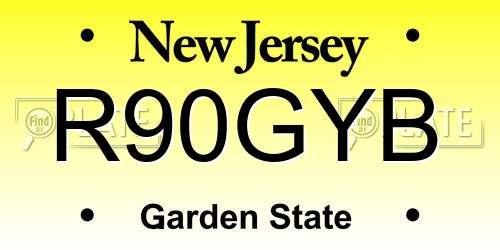 R90GYB New Jersey License Plate