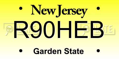 R90HEB New Jersey License Plate