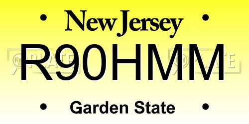 R90HMM New Jersey License Plate