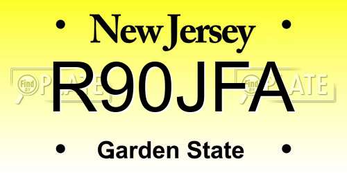 R90JFA New Jersey License Plate
