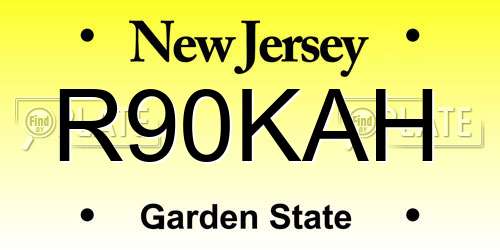 R90KAH New Jersey License Plate