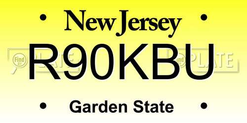 R90KBU New Jersey License Plate