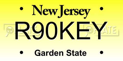 R90KEY New Jersey License Plate
