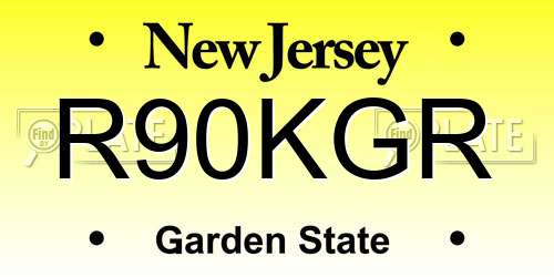 R90KGR New Jersey License Plate