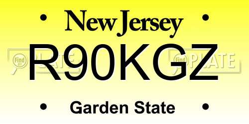 R90KGZ New Jersey License Plate