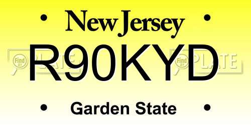 R90KYD New Jersey License Plate