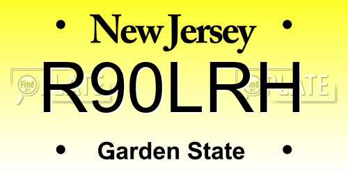 R90LRH New Jersey License Plate