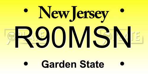 R90MSN New Jersey License Plate