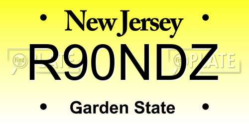 R90NDZ New Jersey License Plate