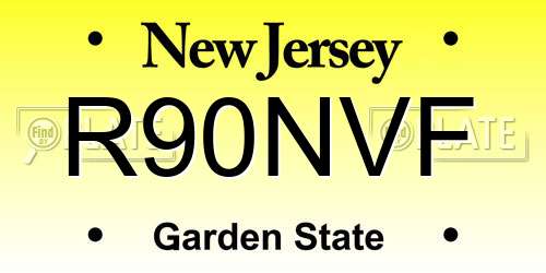 R90NVF New Jersey License Plate