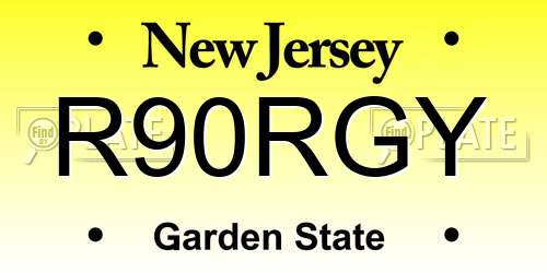 R90RGY New Jersey License Plate