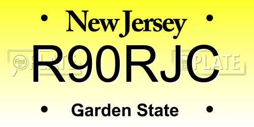 R90RJC New Jersey License Plate