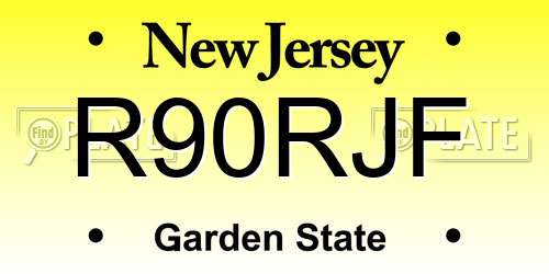 R90RJF New Jersey License Plate