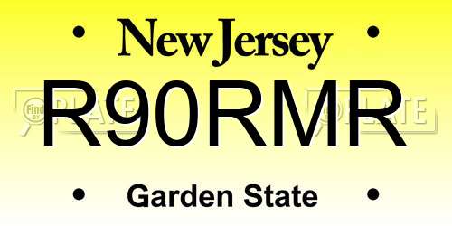 R90RMR New Jersey License Plate