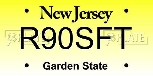 R90SFT New Jersey License Plate