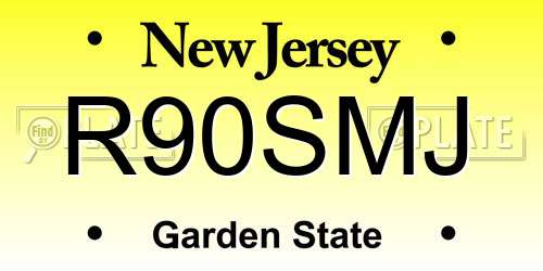 R90SMJ New Jersey License Plate