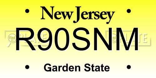 R90SNM New Jersey License Plate