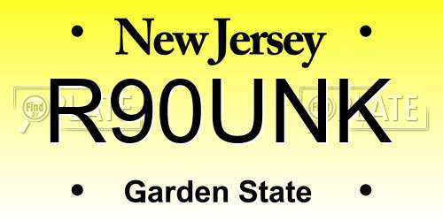 R90UNK New Jersey License Plate