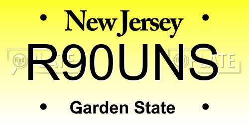R90UNS New Jersey License Plate